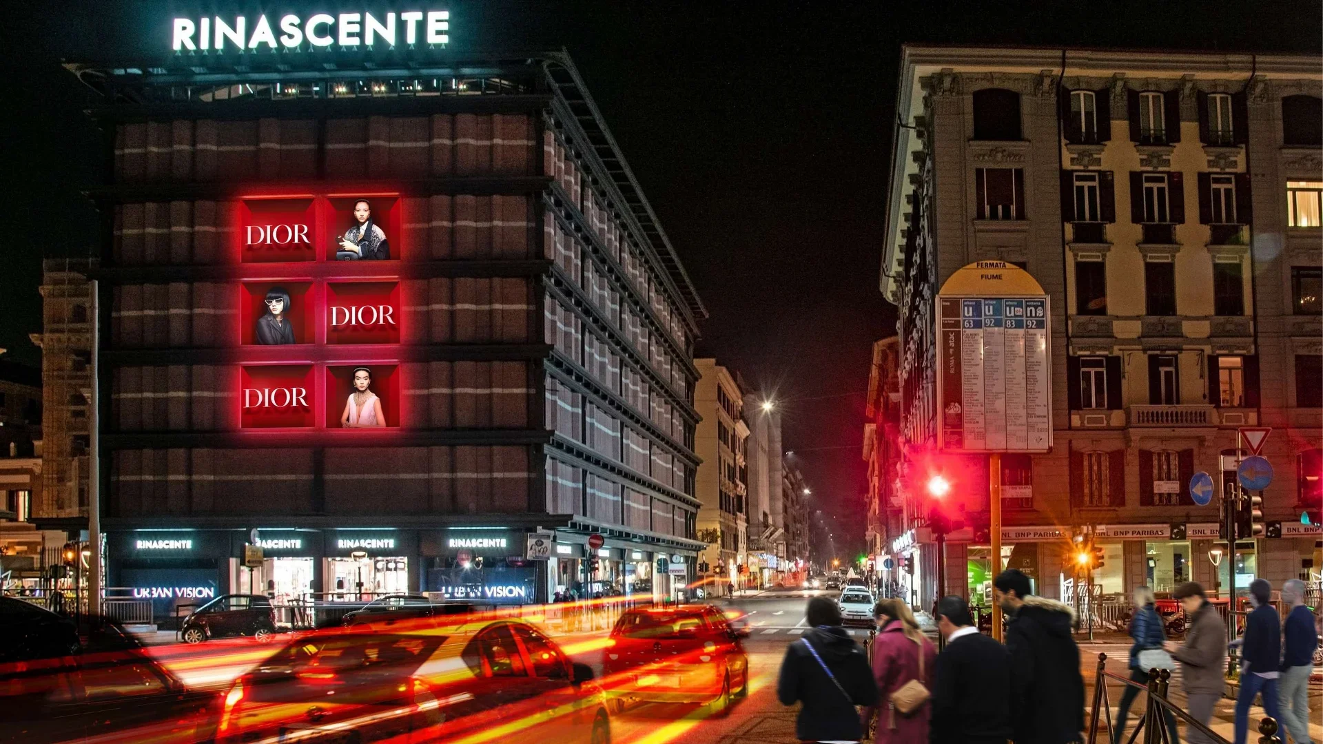 Roma Rinascente - Facciata Maxi Led